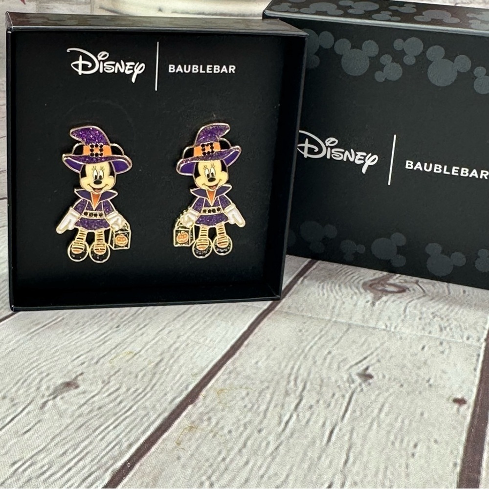 NWT BaubleBar Disney Halloween Witch dangle post Earrings minnie mourse